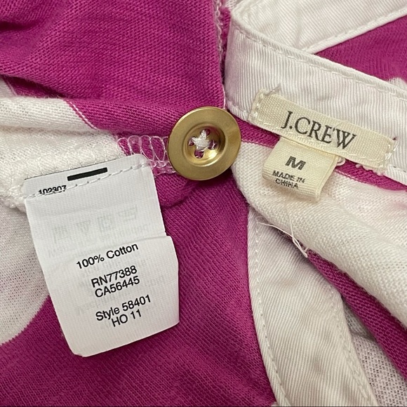 J.CREW Pink & White Ringspun Striped Henley Sz M - Picture 5 of 5